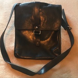 Vera Pelle Black or Brown Biker leather Saddle Bag